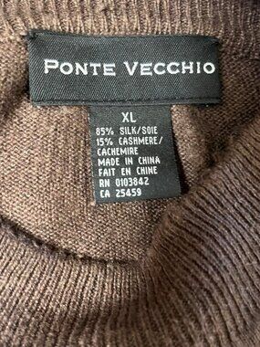 Ponte Vecchio Brown Silk Cashmere Sweater XL